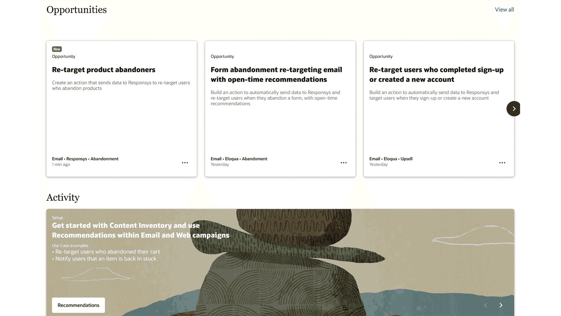 Opportunity cards