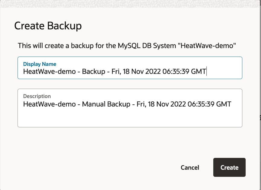 Create DB System