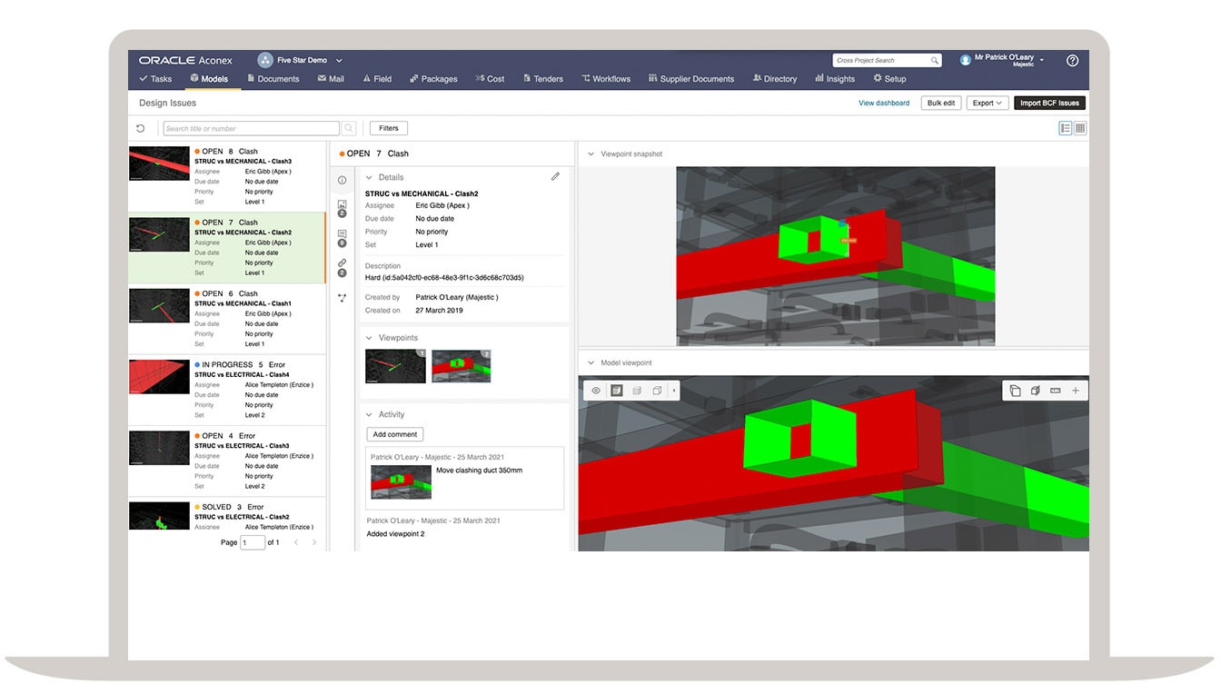 Oracle Aconex Project Controls Cloud Service screenshot